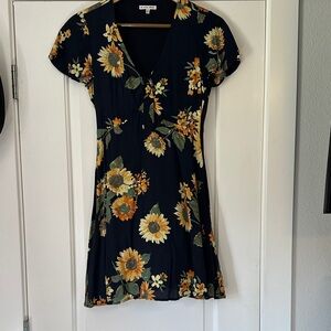 Forever 21 Black Sunflower Mini Dress